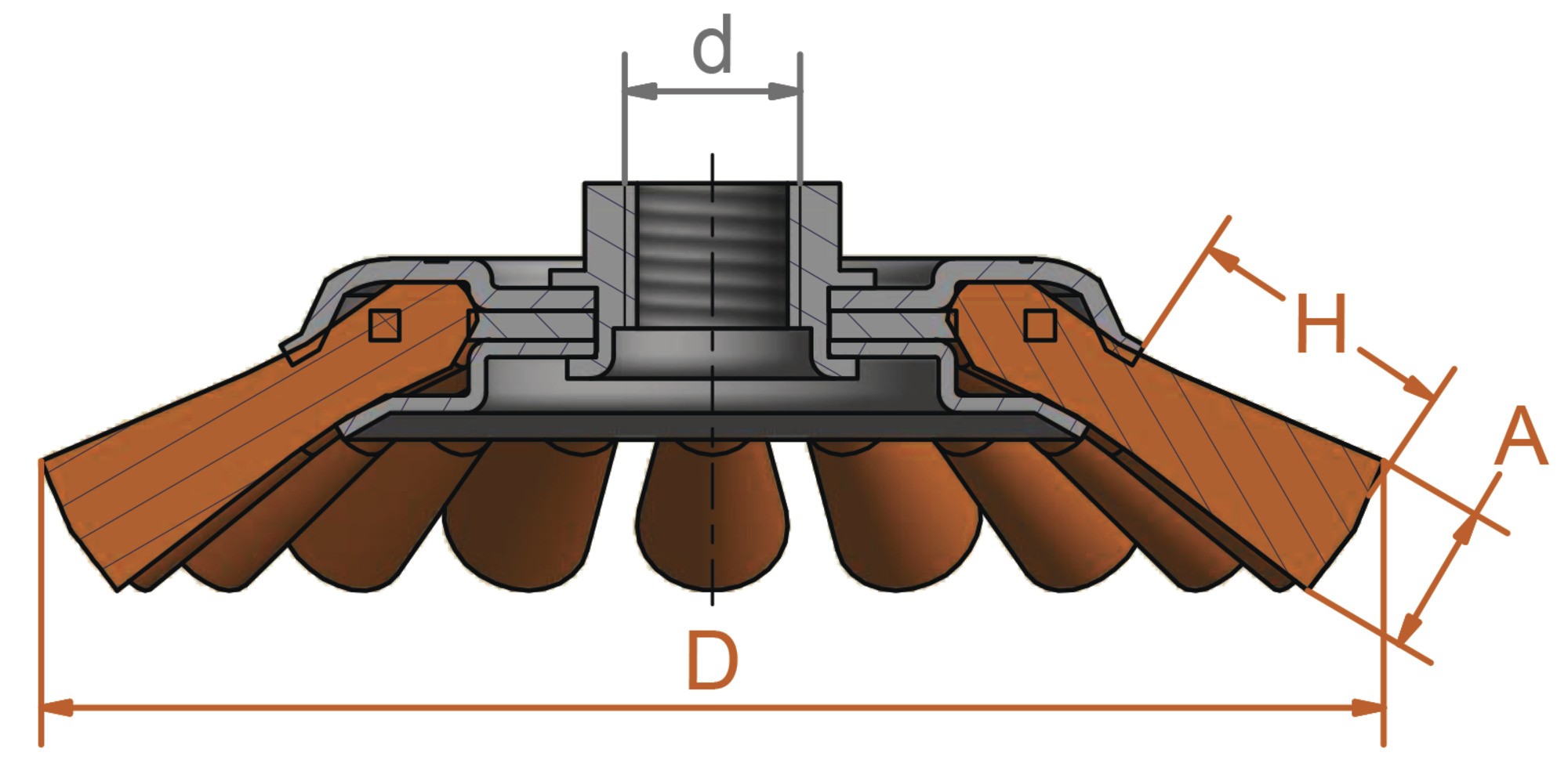 Lessmann Cepillo cónico alambre inox. trenzado 471757