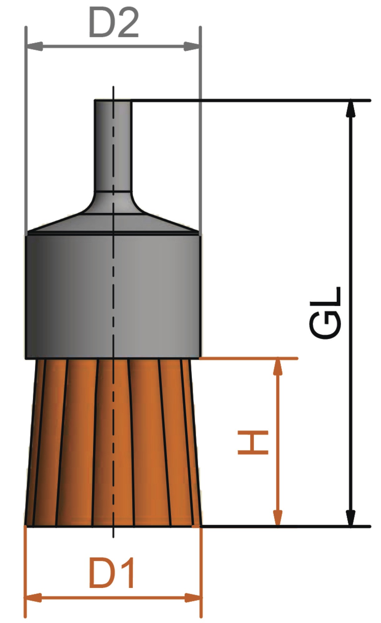 Lessmann Brocha con espiga alambre inox. trenzado 454398