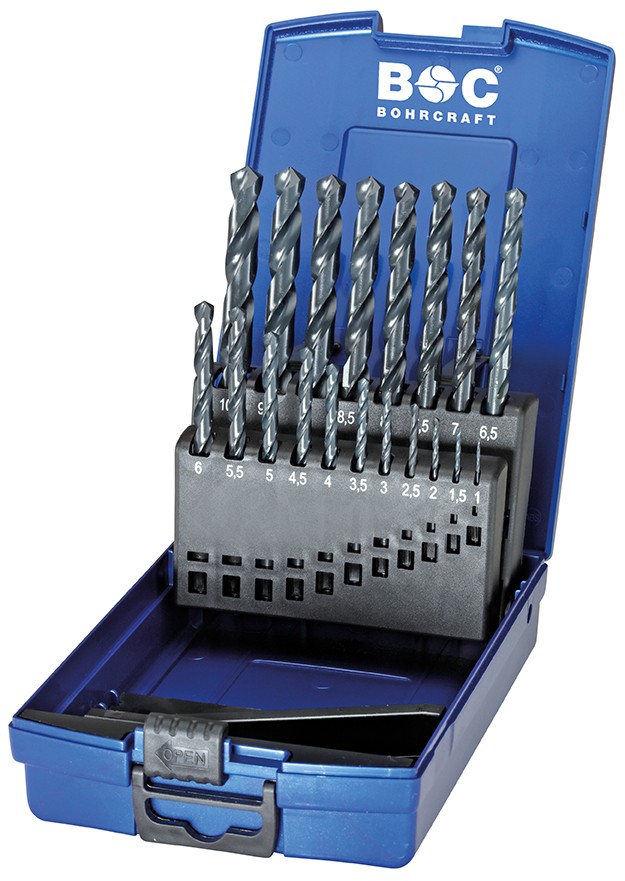 Bohrcraft Juego brocas rectificadas Profi Basic HSS-G DIN 338 HSS-G tipo N KG 10 OX