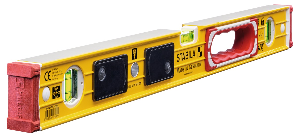 Stabila Nivel de burbuja modelo 196-2 LED, 61 cm