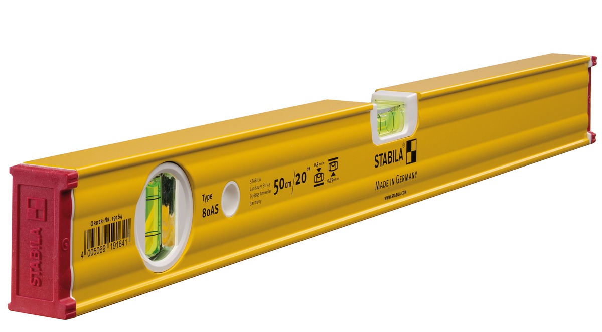 Stabila Nivel de burbuja modelo 80 AS, 50 cm