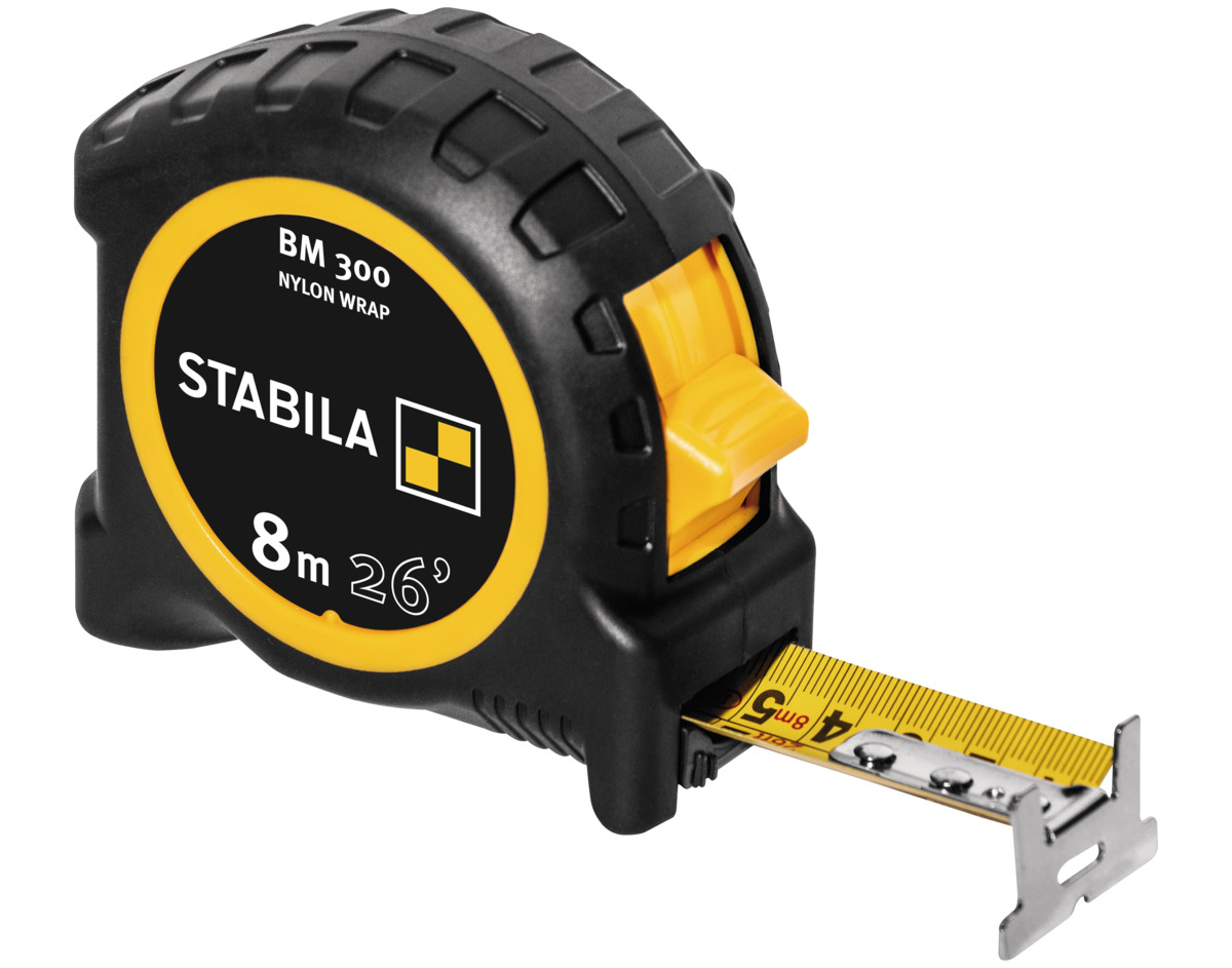 Stabila Flexómetro BM 300, 8 m (26'), escala cm/pulg.