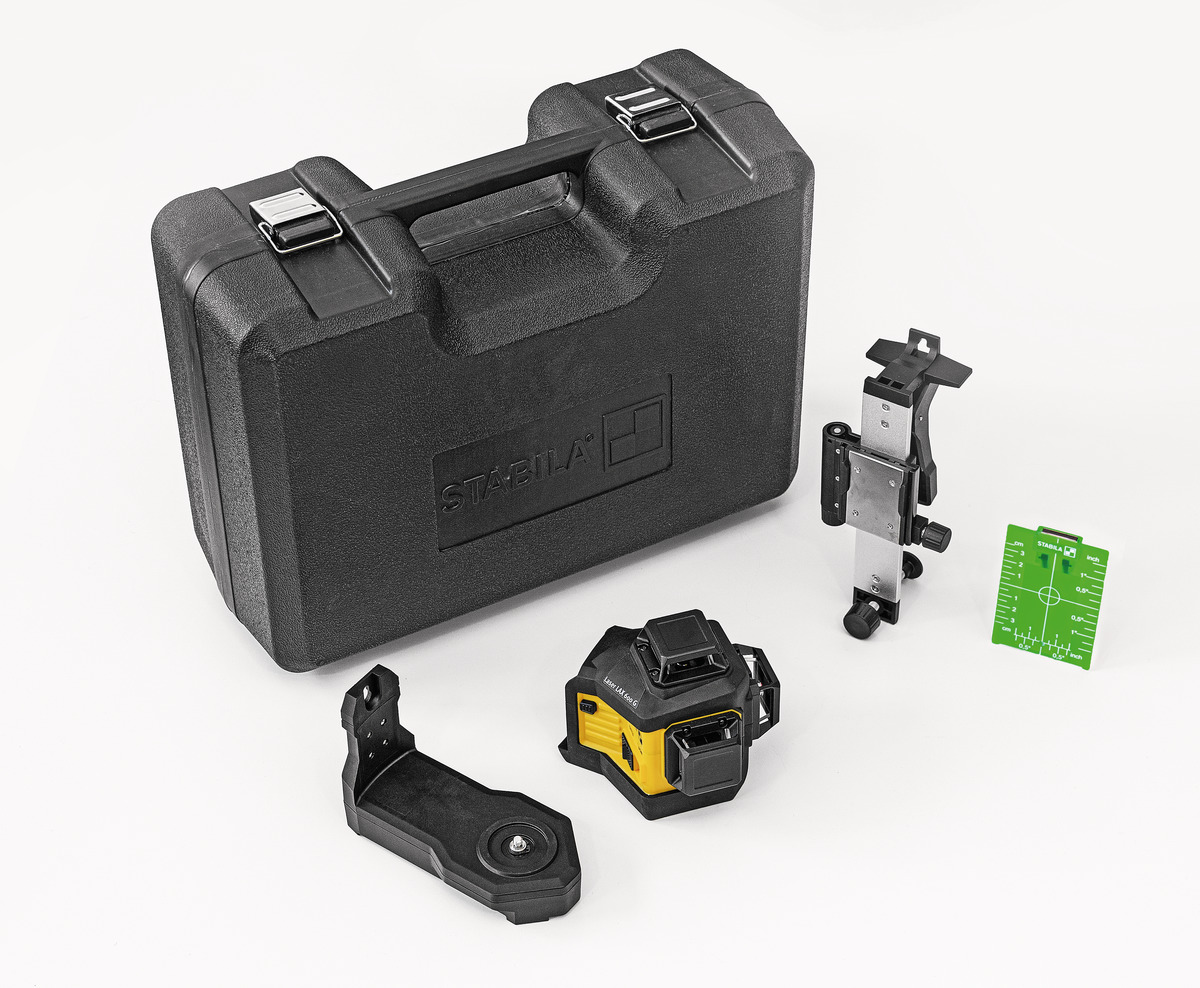 Stabila Láser multi-línea LAX 600 G, sistema de 12 V, set de 5 piezas, sin batería ni cargador