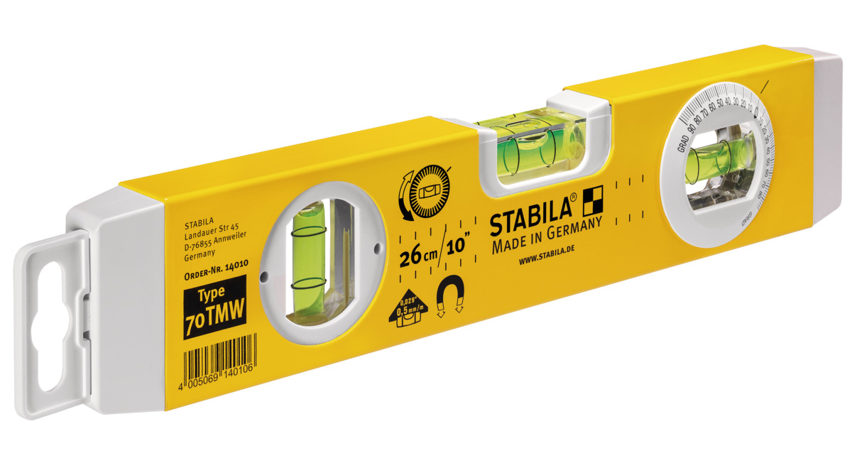 Stabila Nivel de burbuja modelo 70 TMW, 26 cm