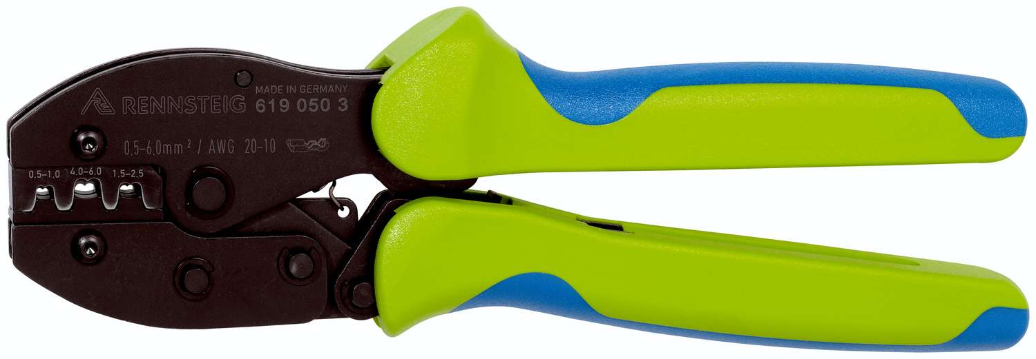 Rennsteig Crimpadora para terminales faston con capacidad de 0,5 - 6 mm2