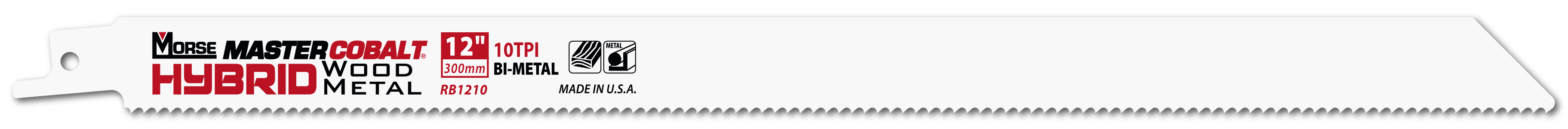 Morse Sierras de sable para metal MASTER COBALT Hybrid 12" 035 10T 5PK