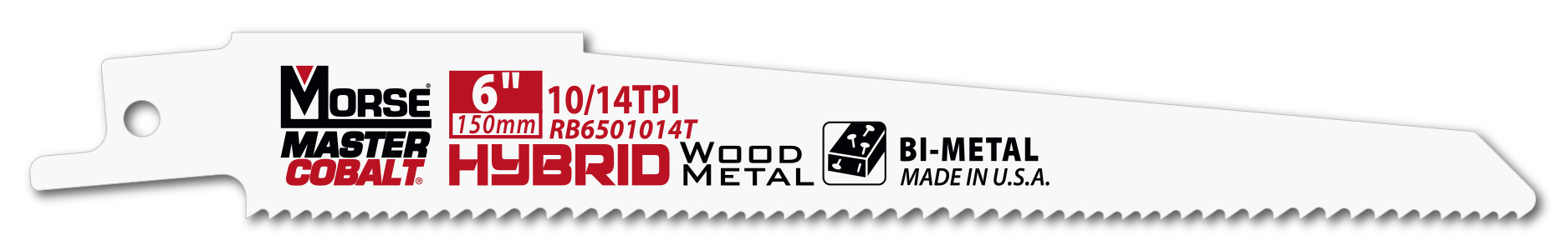 Morse Sierras de sable para metal MASTER COBALT Hybrid 6" 050 10/14 5PK