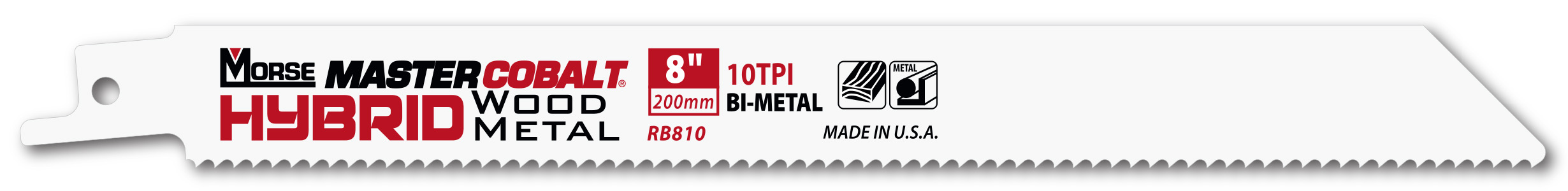 Morse Sierras de sable para metal MASTER COBALT Hybrid 8" 035 10T 5PK