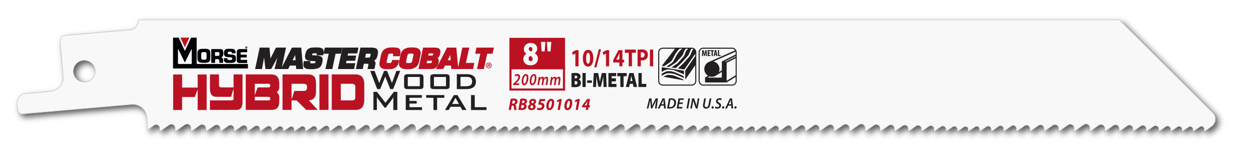 Morse Sierras de sable para metal MASTER COBALT Hybrid 8" 050 10/14 5PK