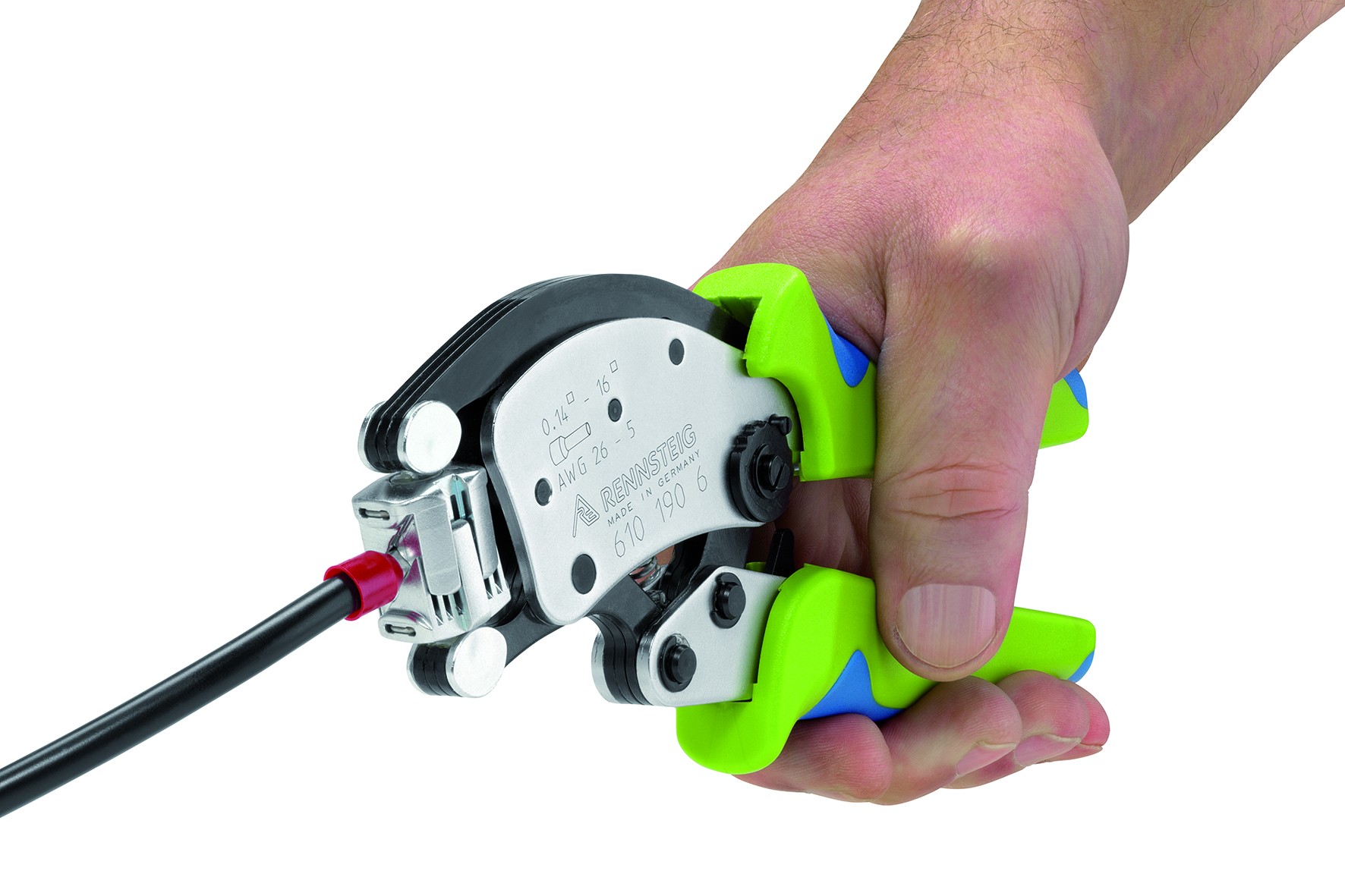 Rennsteig Crimpadora autoajustable para punteras huecas Twistor 16 desde 0,14 hasta 16 mm2