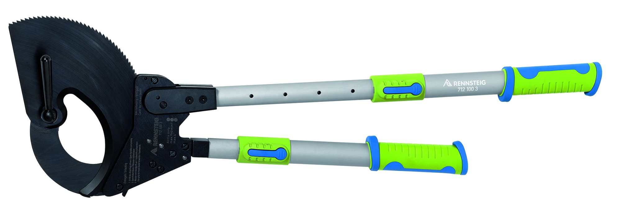 Rennsteig Cortacables de carraca con mangos telescópicos 100 mm
