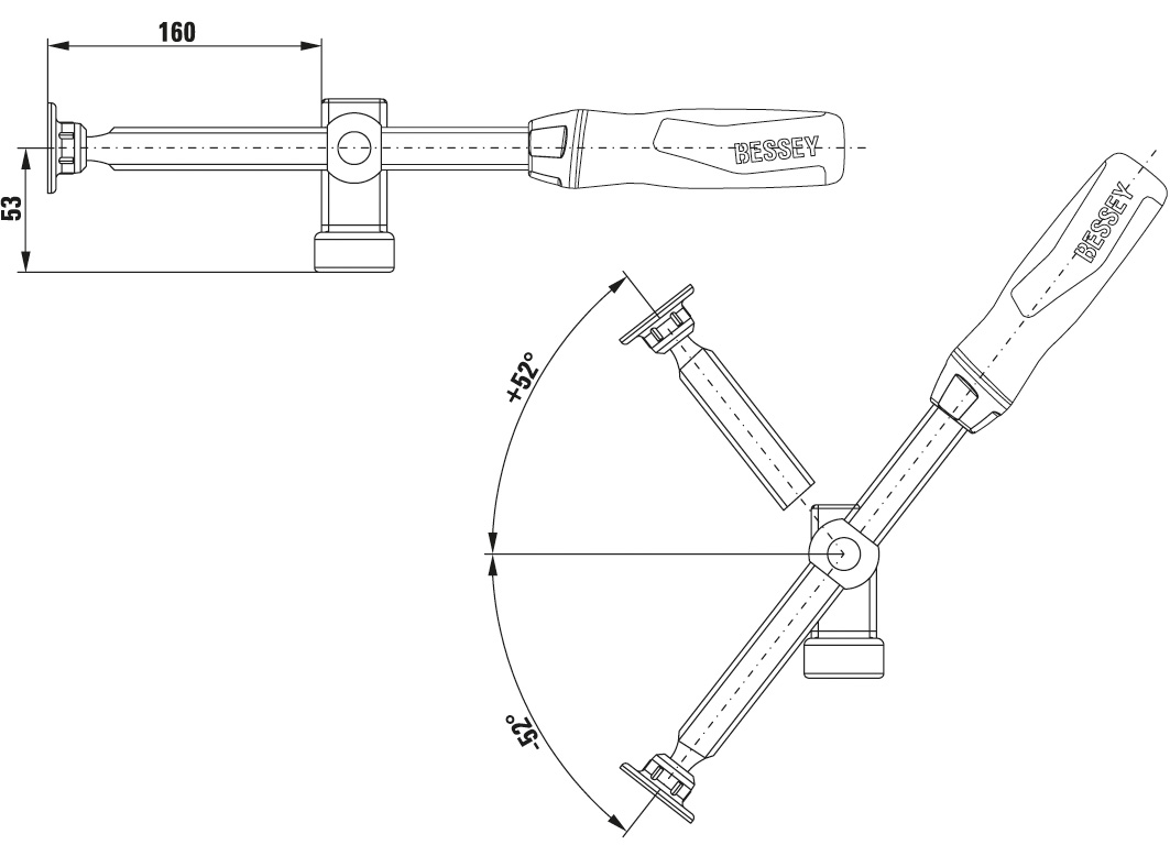 Bessey Mordaza para bancos y mesas de soldadura TW28AV