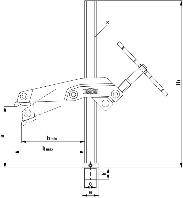 Bessey Mordaza para bancos y mesas de soldadura TW28GRS30-12