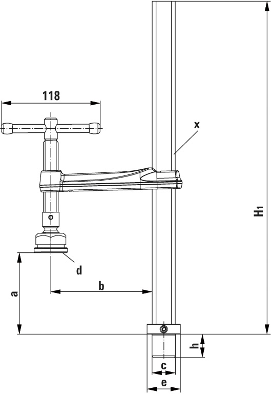 Bessey Mordaza para bancos y mesas de soldadura TWM28-30-12