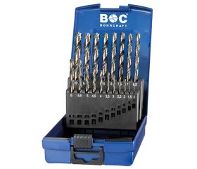 Bohrcraft Juego brocas rectificadas Profi Basic HSS-G DIN 338 tipo TURBO con punta centradora KG 10 TCR