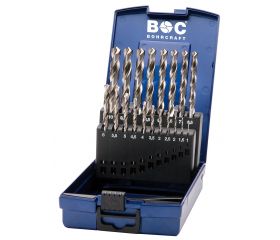 Bohrcraft Juego brocas rectificadas Profi Plus HSS-G DIN 338 tipo N KG 10 P-Plus