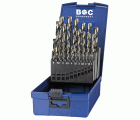 Bohrcraft Juego brocas rectificadas Profi Basic HSS-G DIN 338 tipo TURBO con punta centradora KG 13 TCR