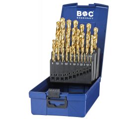 Bohrcraft Juego brocas rectificadas HSS-TiN DIN 338 tipo N Split Point KT 13