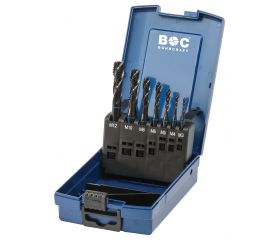 Bohrcraft Juego machos de roscar a máquina anillo azul Profi Plus DIN 371/376 H40° HSS-E