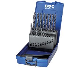 Bohrcraft Juego brocas rectificadas de metal duro Profi Plus VHM DIN 338 tipo N con revestimiento TiALN