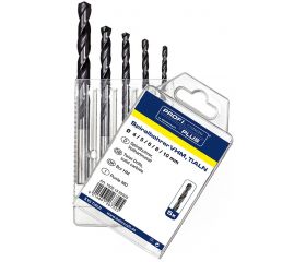 Bohrcraft Juego brocas rectificadas de metal duro Profi Plus VHM DIN 338 tipo N con revestimiento TiALN