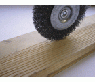 Lessmann Cepillo circular con espiga alambre inox. ondulado 410134