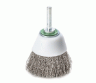 Lessmann Cepillo taza plástico con espiga alambre inox. ondulado