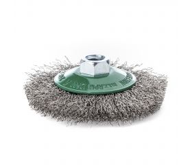 Lessmann Cepillo cónico alambre inox. ondulado