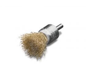 Lessmann Cepillo brocha con espiga alambre latonado ondulado
