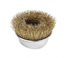 Lessmann Cepillo taza alambre latonado ondulado