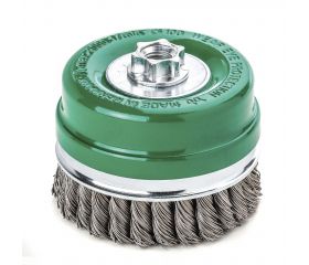 Lessmann Cepillo taza con abrazadera alambre inox, trenzado