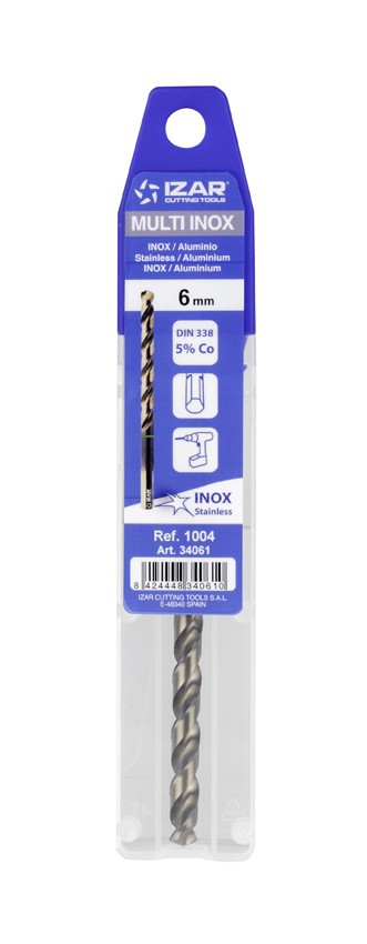 BROCA HSS Co DIN338W MULTI INOX BLISTER - 1004 - 1,00 mm