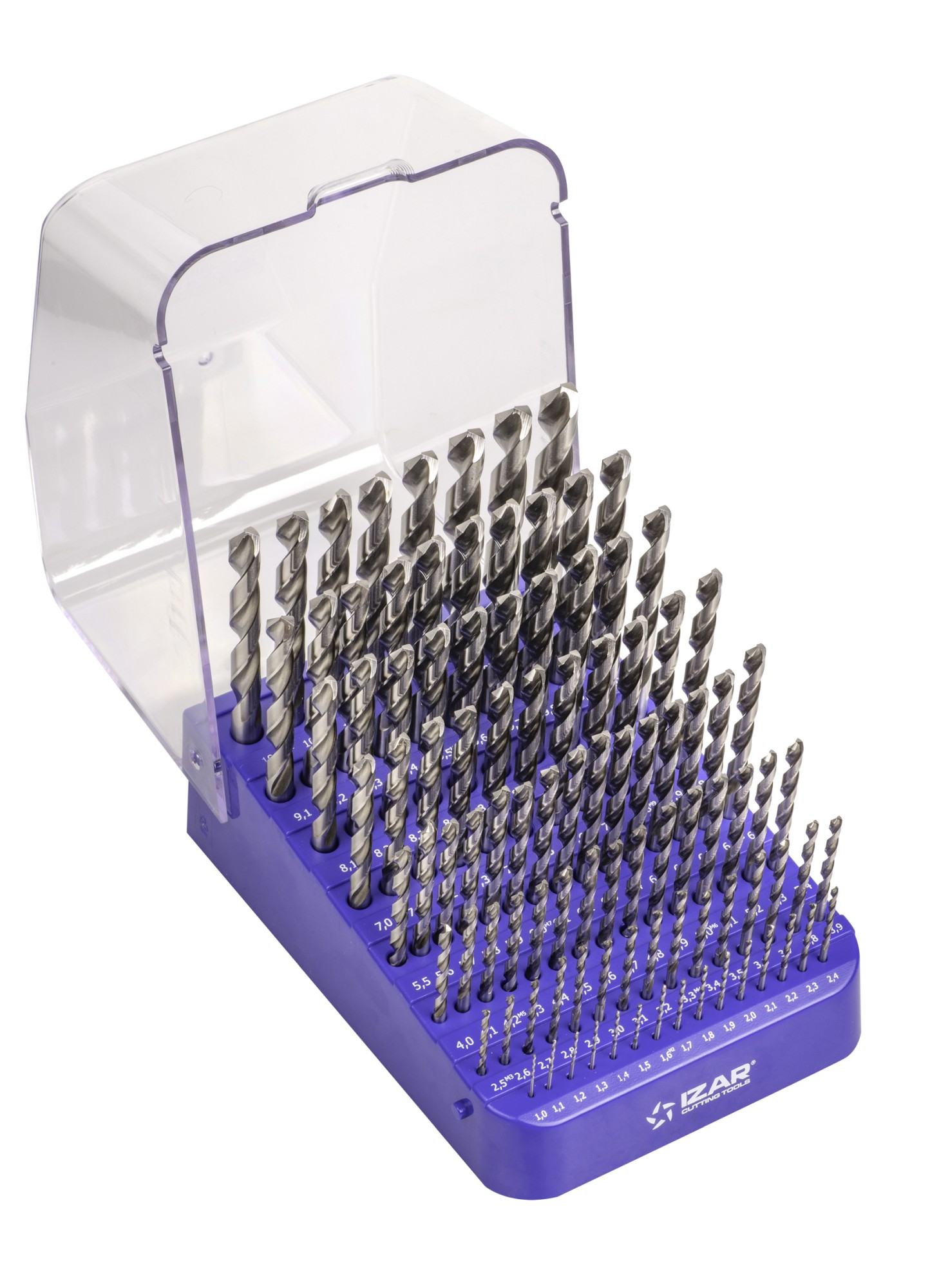 MINI-CABINET BROCAS DIN338N 99-UDS. - 1404 - 1-10X0,10 + PREVIOS ROSCADO ≤ 13 mm HSS SPLIT POINT (1013)