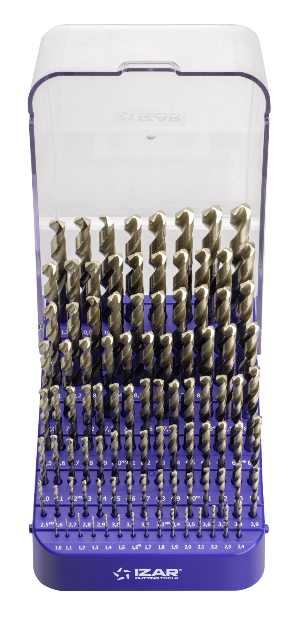 MINI-CABINET BROCAS DIN338N 99-UDS. - 1404 - 1-10X0,10 + PREVIOS ROSCADO ≤ 13 mm ZIRKON (1015) - PUNTA ZIRKONIO