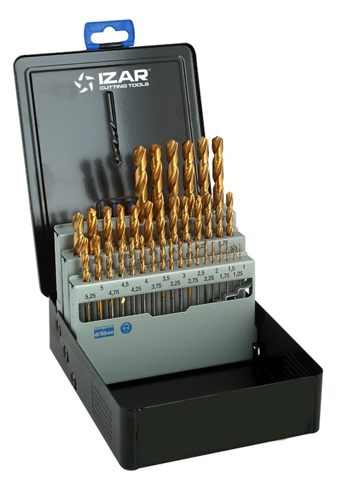 JUEGO BROCAS DIN338N 37-UDS. - 1407 - 1-10X0,25 HSS+TIN (1010) - TIN