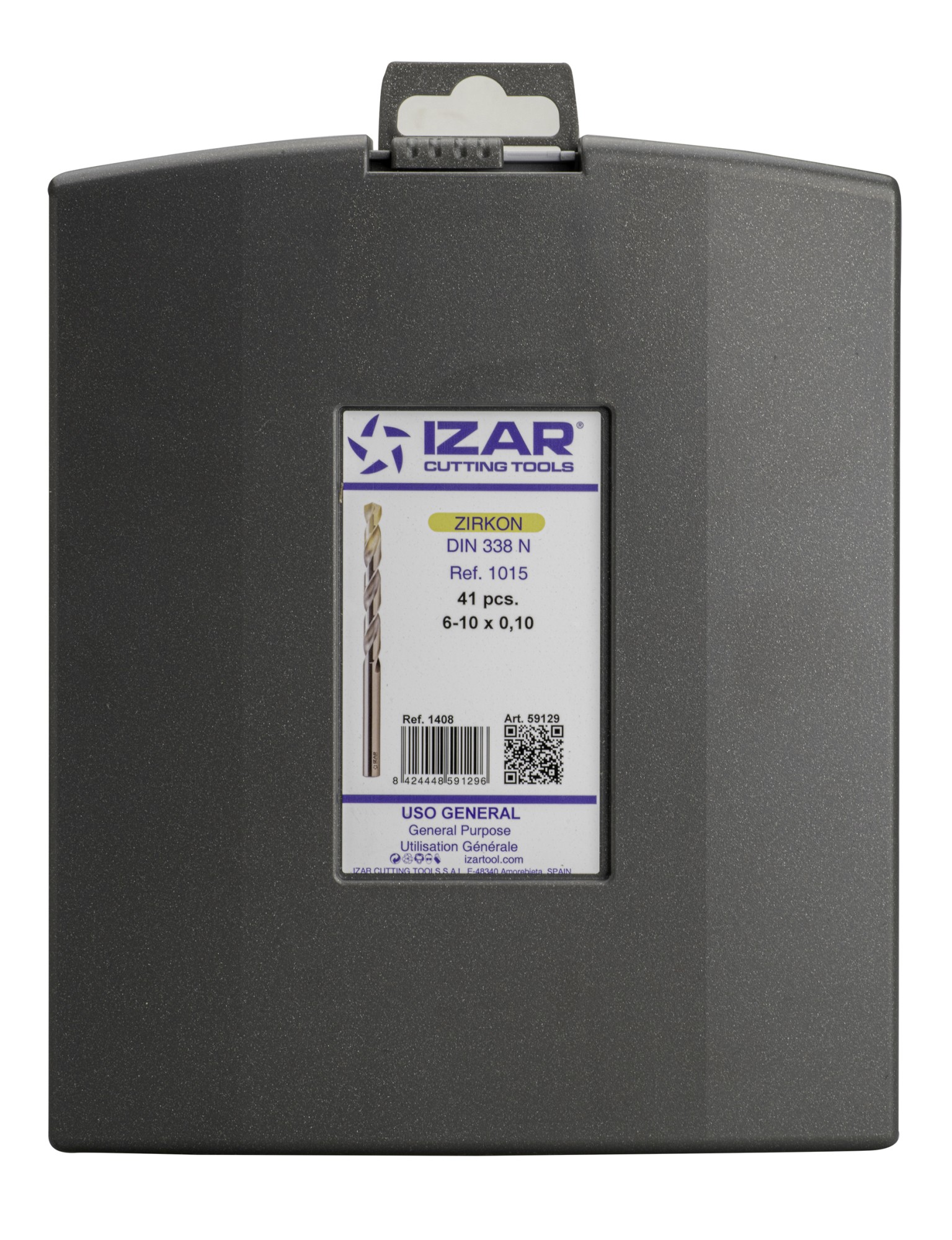 JUEGO BROCAS DIN338N 41-UDS. - 1408 - 6-10X0,10 ZIRKON (1015) - PUNTA ZIRKONIO