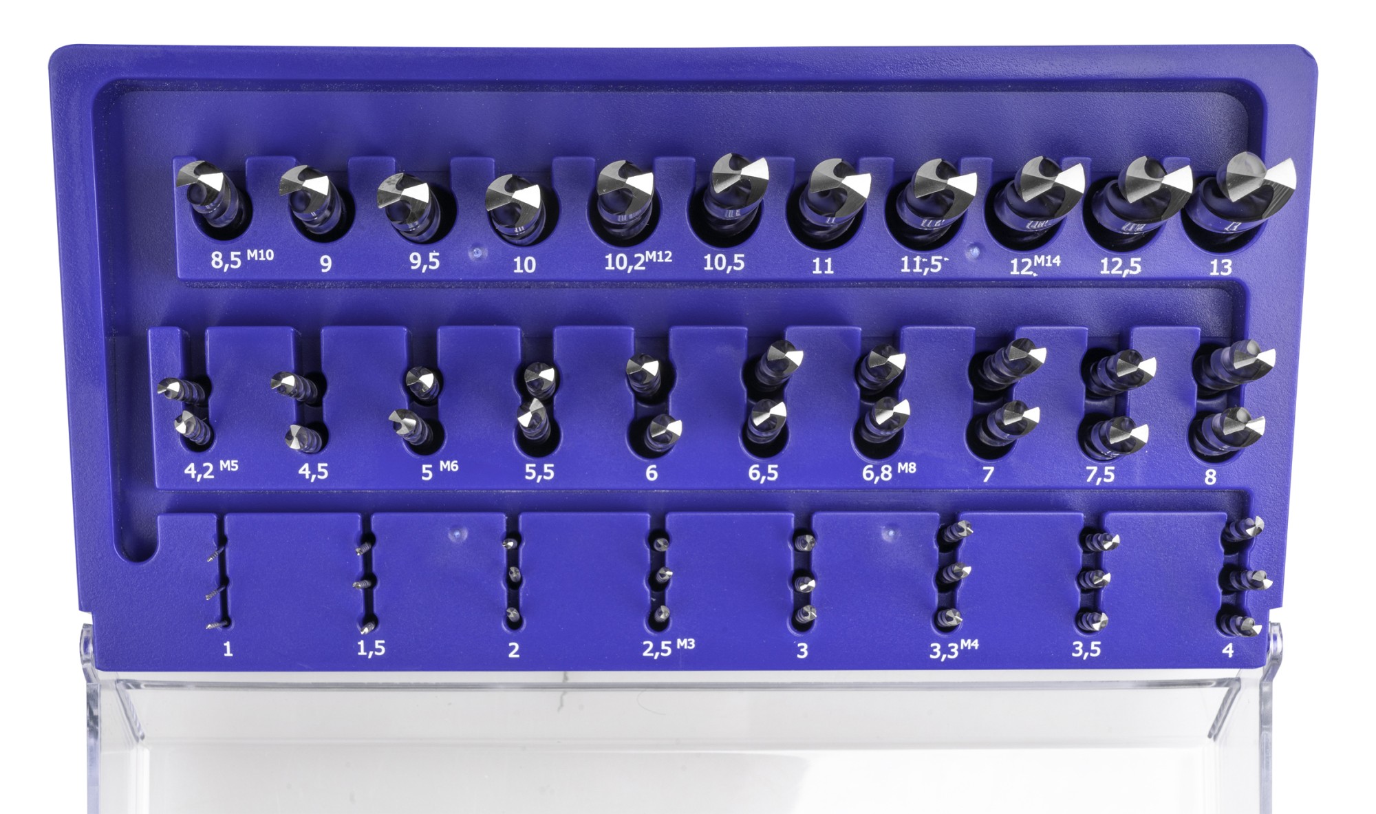 MINI-CABINET NOVABOX BROCAS DIN338N 55-UDS. - 1410 - 1-13X0,50 + PREVIOS ROSCADO HSS SPLIT POINT (1013)