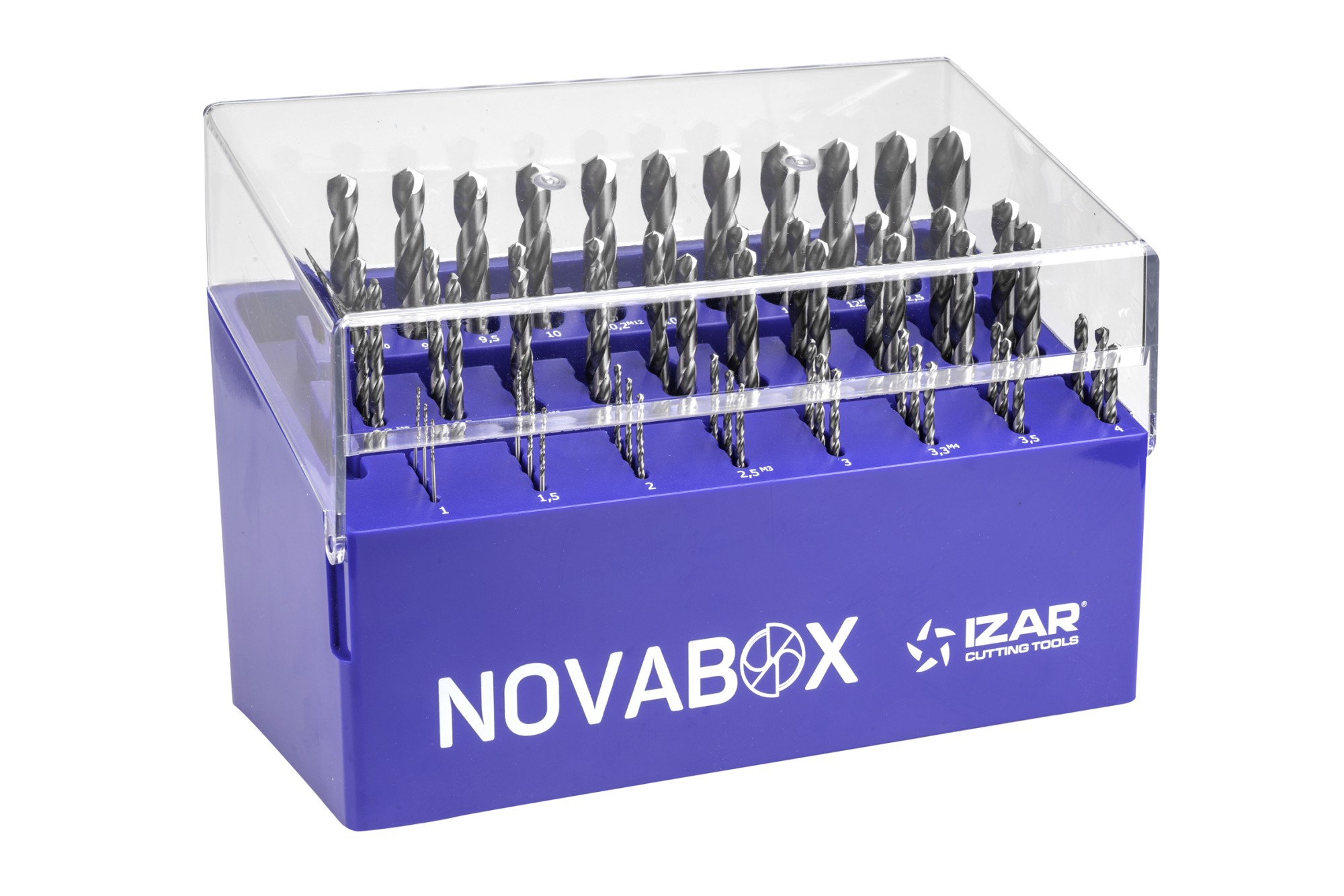 MINI-CABINET NOVABOX BROCAS DIN338N 55-UDS. - 1410 - 1-13X0,50 + PREVIOS ROSCADO HSS SPLIT POINT (1013)