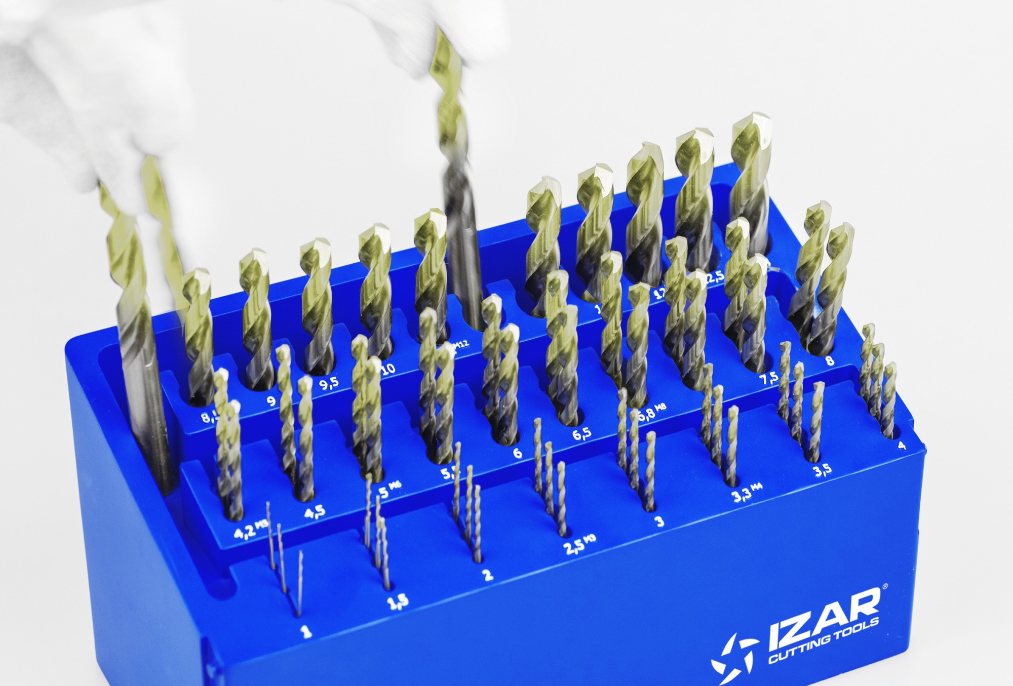 MINI-CABINET NOVABOX BROCAS DIN338N 55-UDS. - 1410 - 1-13X0,50 + PREVIOS ROSCADO HSS ZIRKON (1015) - PUNTA ZIRKONIO