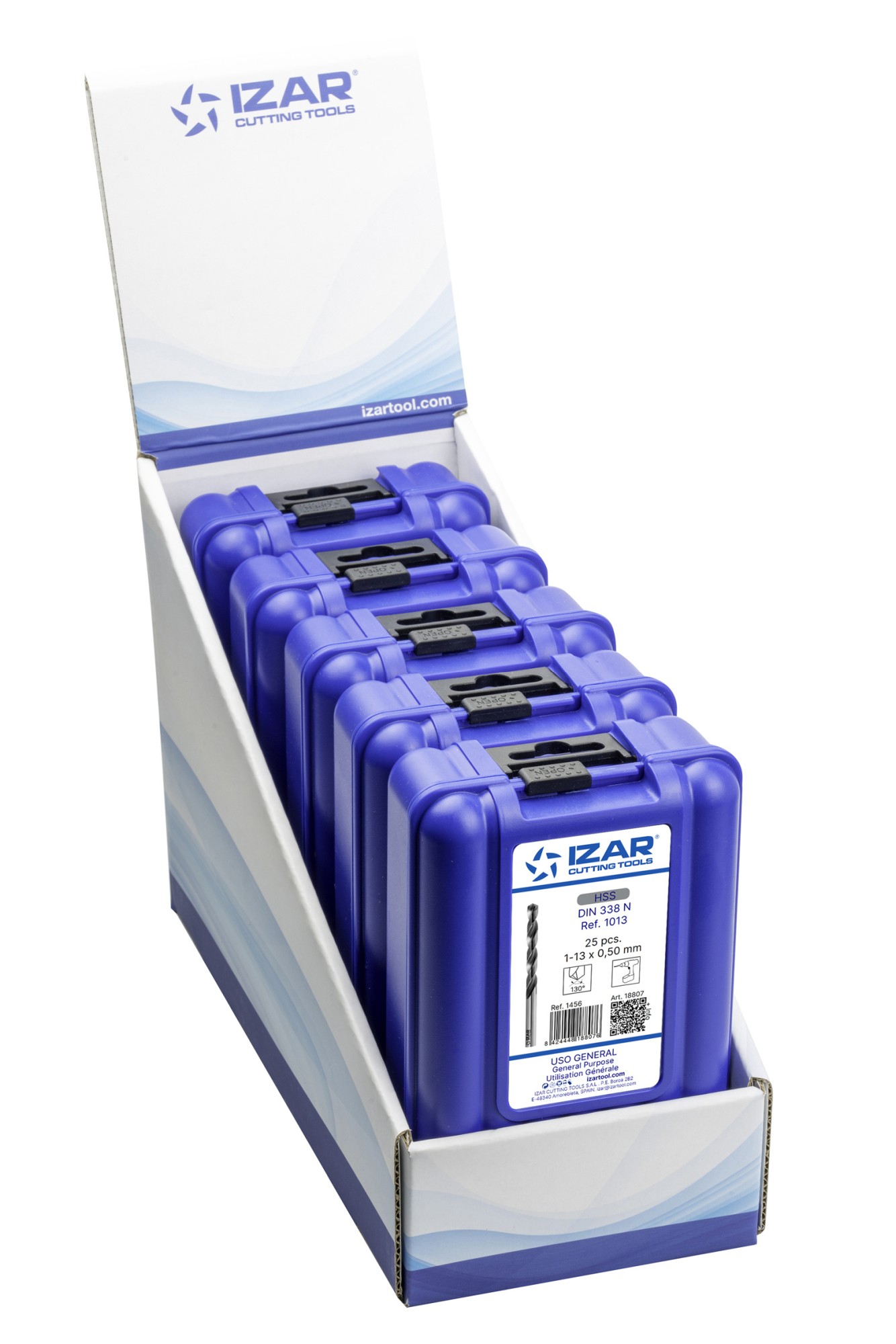 JUEGO BROCAS DIN338 25-UDS. - 1456 - EXPO BOX-PALLET 5 SETS 1-13X0,50 HSS SPLIT POINT C (1013)