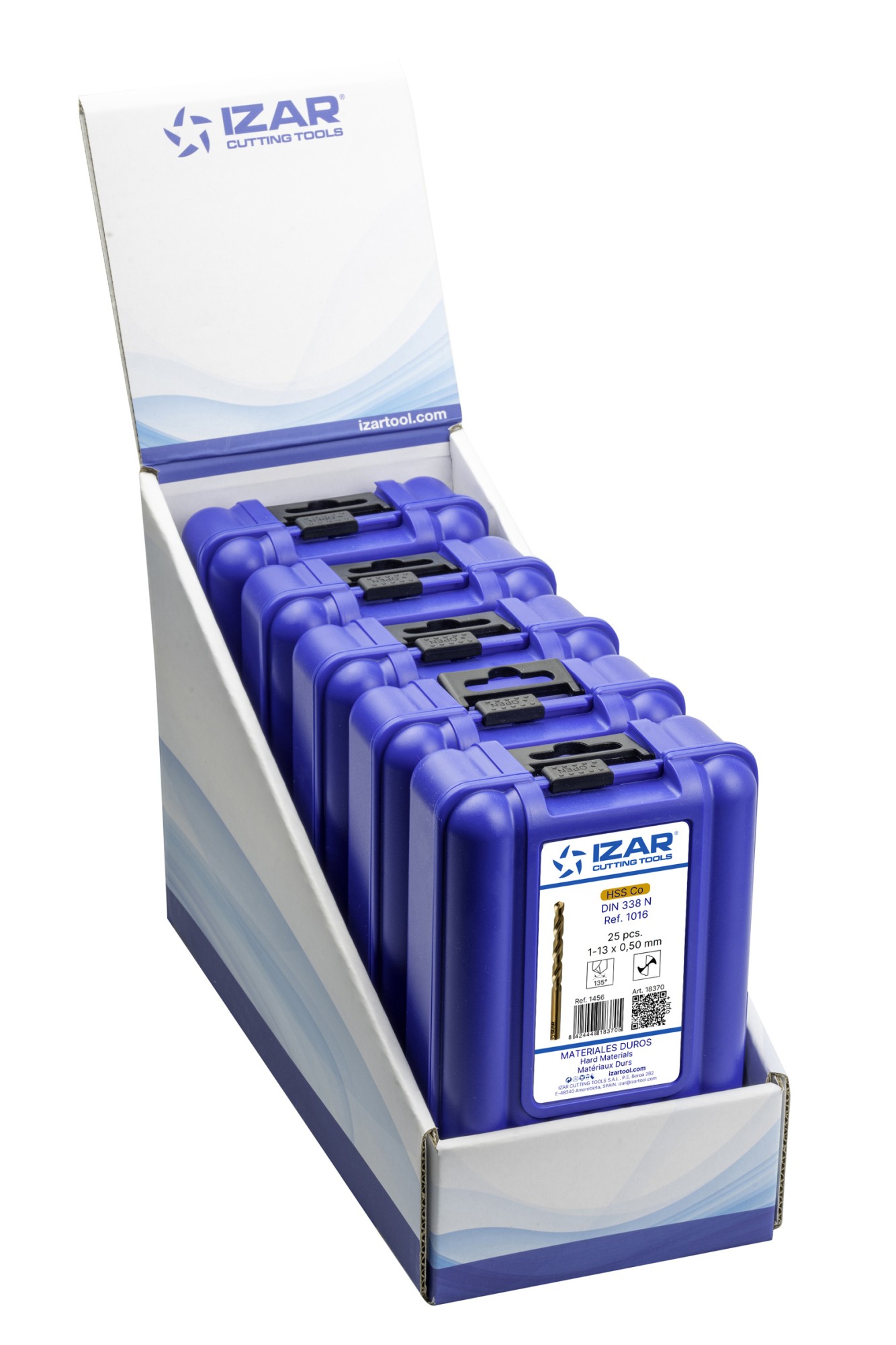 JUEGO BROCAS DIN338 25-UDS. - 1456 - EXPO BOX-PALLET 5 SETS 1-13X0,50 HSS Co (1016)
