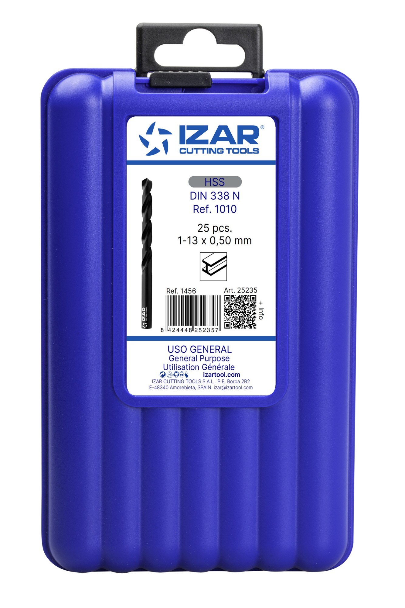 JUEGO BROCAS DIN338 25-UDS. - 1456 - 1-13X0,50 HSS (1010)