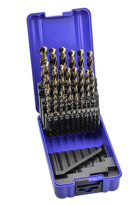 JUEGO BROCAS DIN338 25-UDS. - 1456 - 1-13X0,50 HSS Co MULTI-INOX (1021)