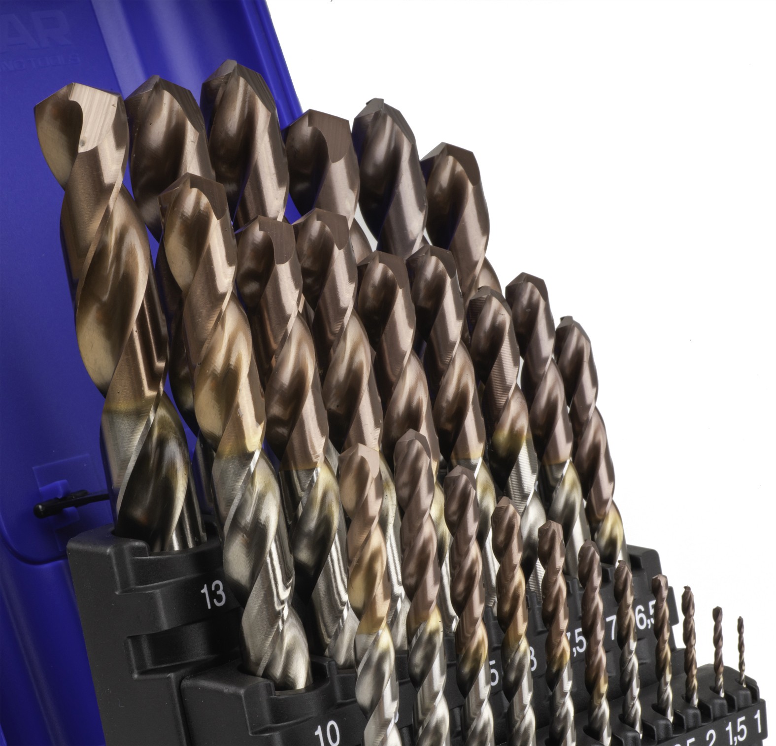 JUEGO BROCAS DIN338 25-UDS. - 1456 - 1-13X0,50 HSSE+BORDEAUX (1029) - POINTE BORDEAUX