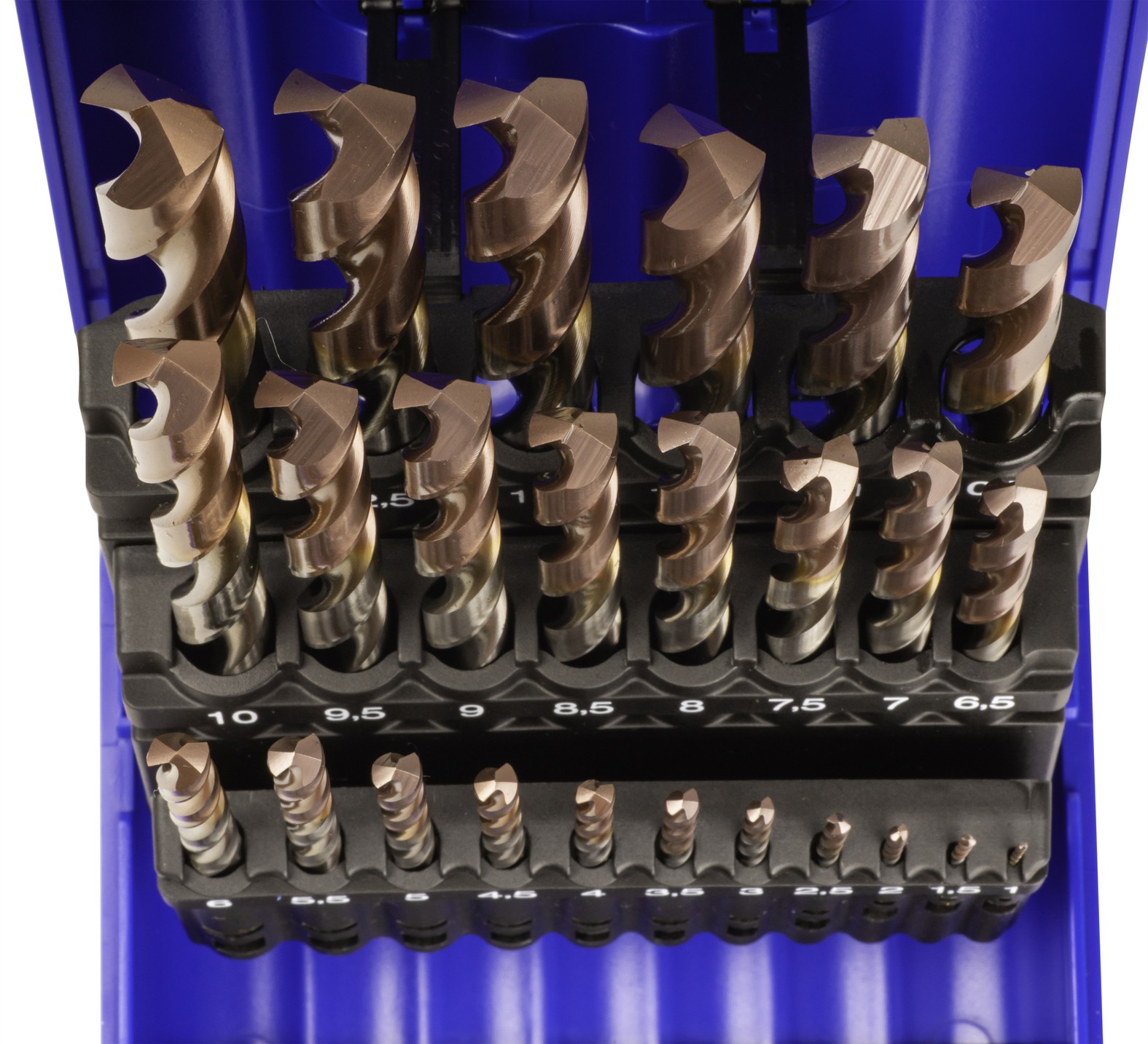 JUEGO BROCAS DIN338 25-UDS. - 1456 - 1-13X0,50 HSSE+BORDEAUX (1029) - POINTE BORDEAUX