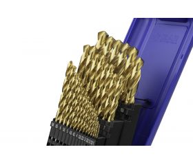 JUEGO BROCAS DIN338 29-UDS. - 1459 - 1-13X0,50 + PREVIOS ROSCADO HSS+TIN (1010) - TIN