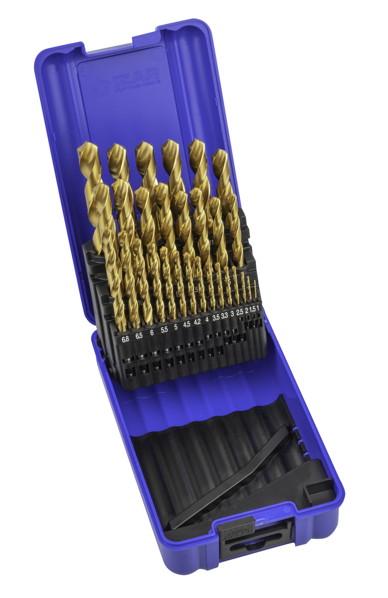 JUEGO BROCAS DIN338 29-UDS. - 1459 - 1-13X0,50 + PREVIOS ROSCADO HSS+TIN (1010) - TIN