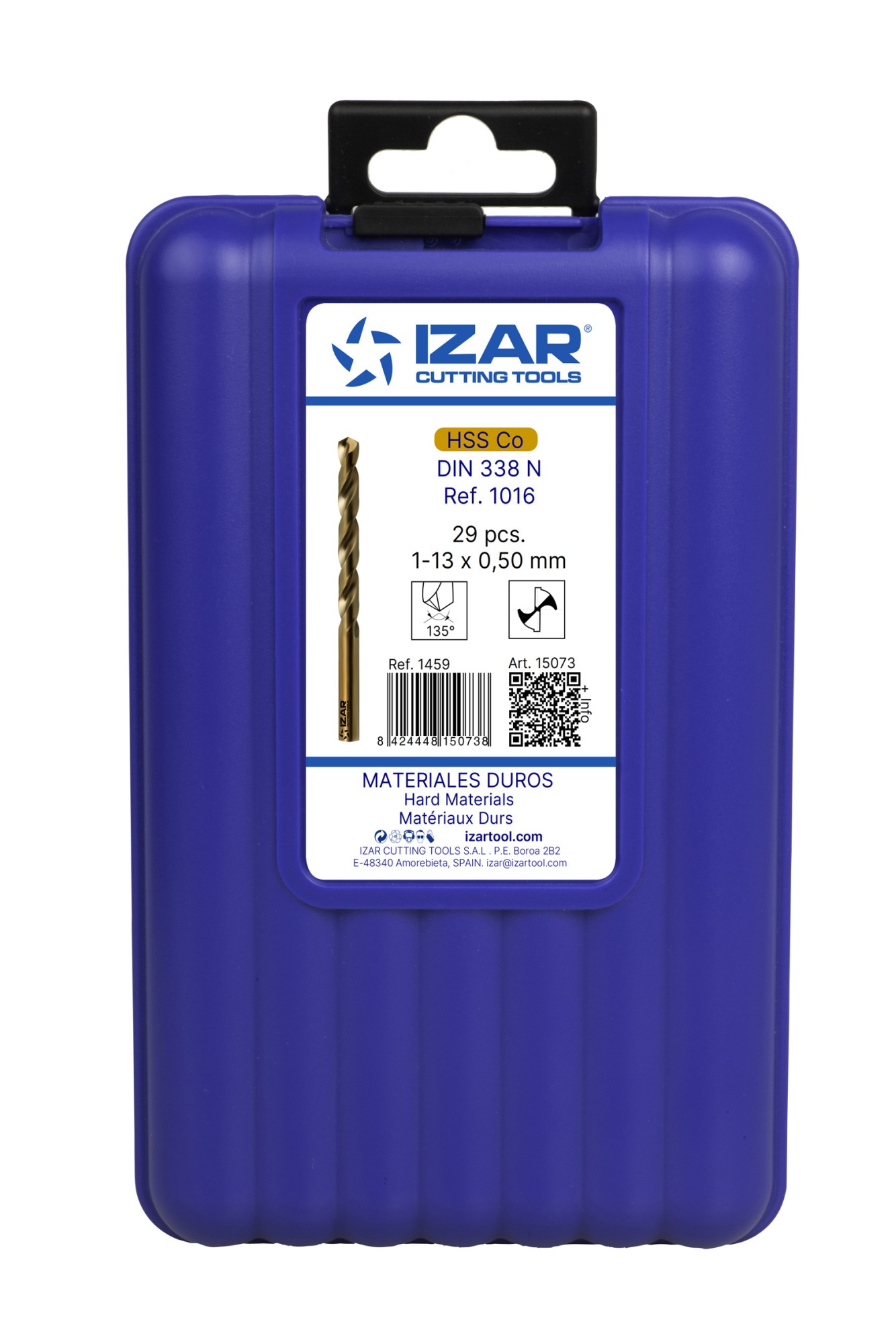 JUEGO BROCAS DIN338 29-UDS. - 1459 - 1-13X0,50 + PREVIOS ROSCADO HSSE (1016)