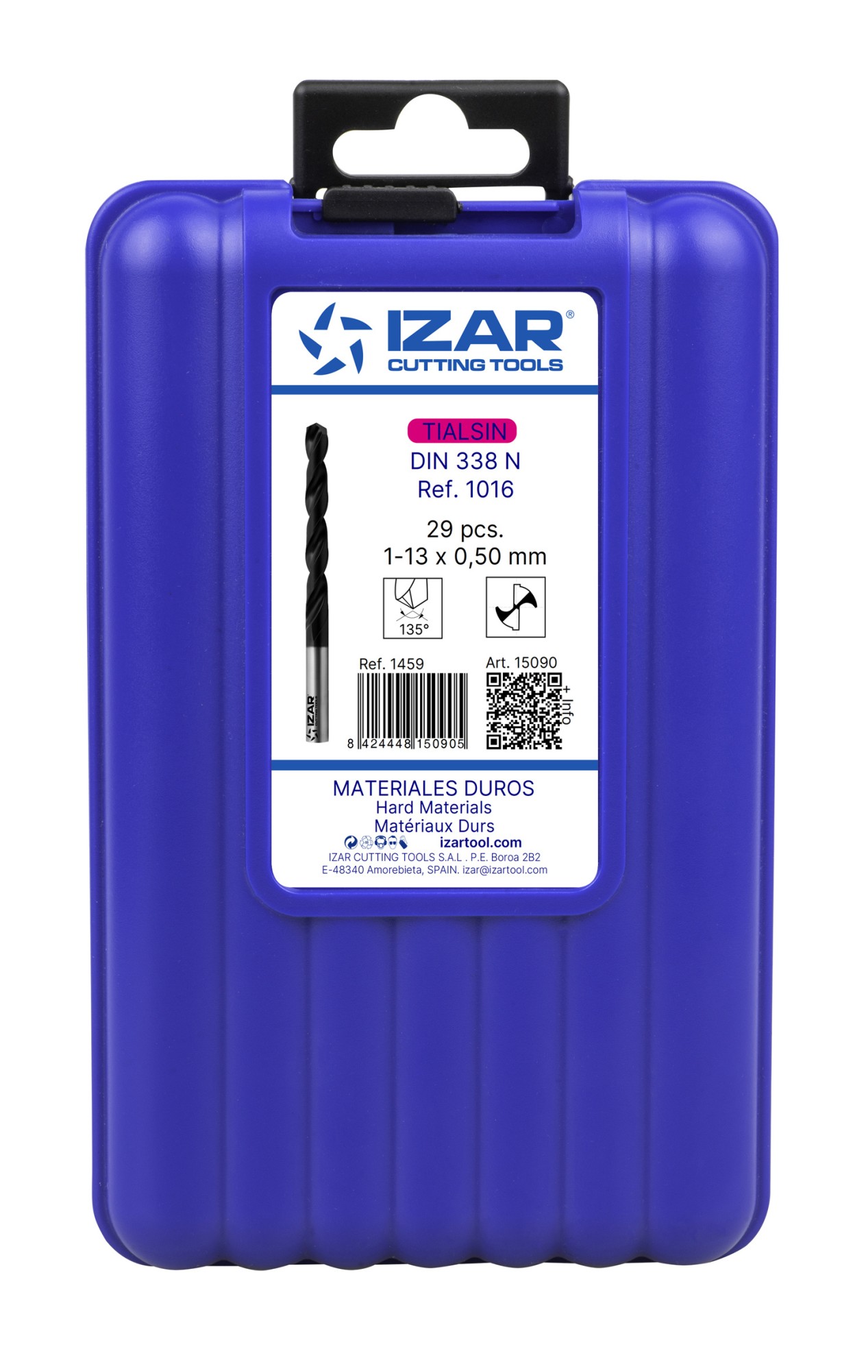 JUEGO BROCAS DIN338 29-UDS. - 1459 - 1-13X0,50 + PREVIOS ROSCADO HSSE+TIALSIN (1016) - TIALSIN