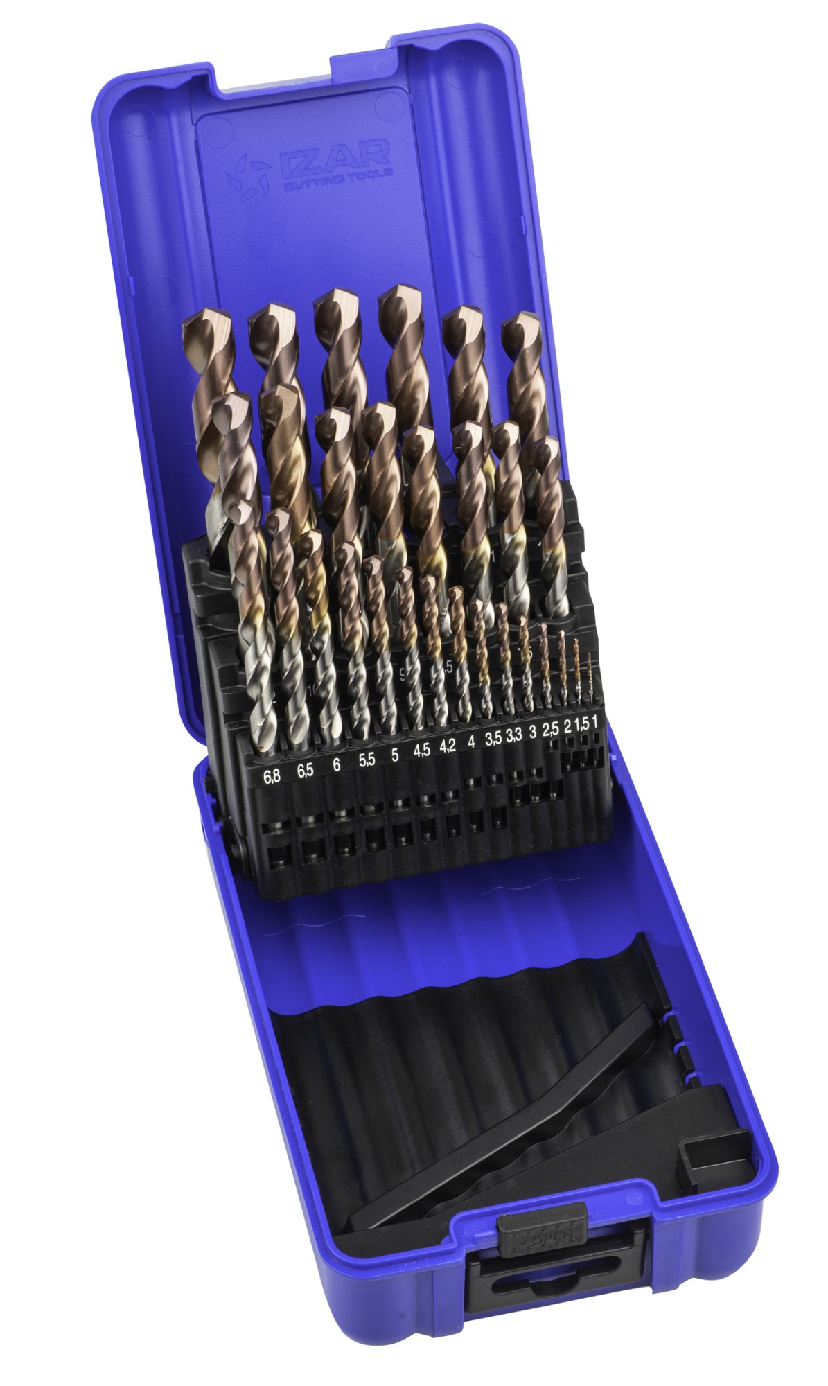 JUEGO BROCAS DIN338 29-UDS. - 1459 - 1-13X0,50 + PREVIOS ROSCADO HSSE-BORDEAUX (1029) - BORDEAUX